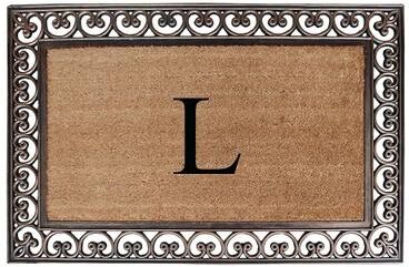 A1 Home Collections Rubber Coir Classic Paisley Border Monogrammed Welcome Entrance Doormat
