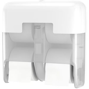 Tork Toilettenpapierspender OptiServe, 558051, T7 System, aus Kunststoff, für 4 Kleinrollen, weiß