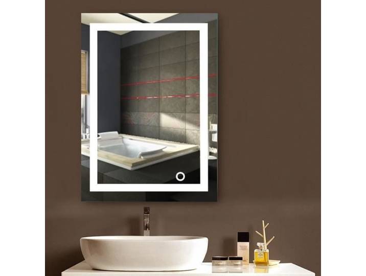 Miroir LED de salle de bain - Blanc - 50x70cm - Éclairage LED 22W - Étanche