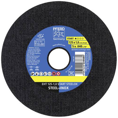 PFERD TOOLS EHT 125-1,0 START STEELOX 69120939 Trennscheiben-Set 125mm 25 St. Edelstahl, Stahl