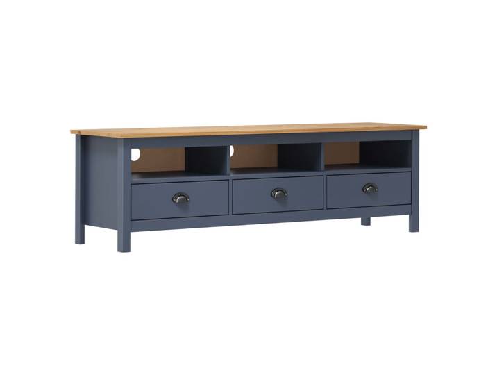 vidaXL TV-Schrank Hill Grau 158x40x47 cm Massivholz Kiefer