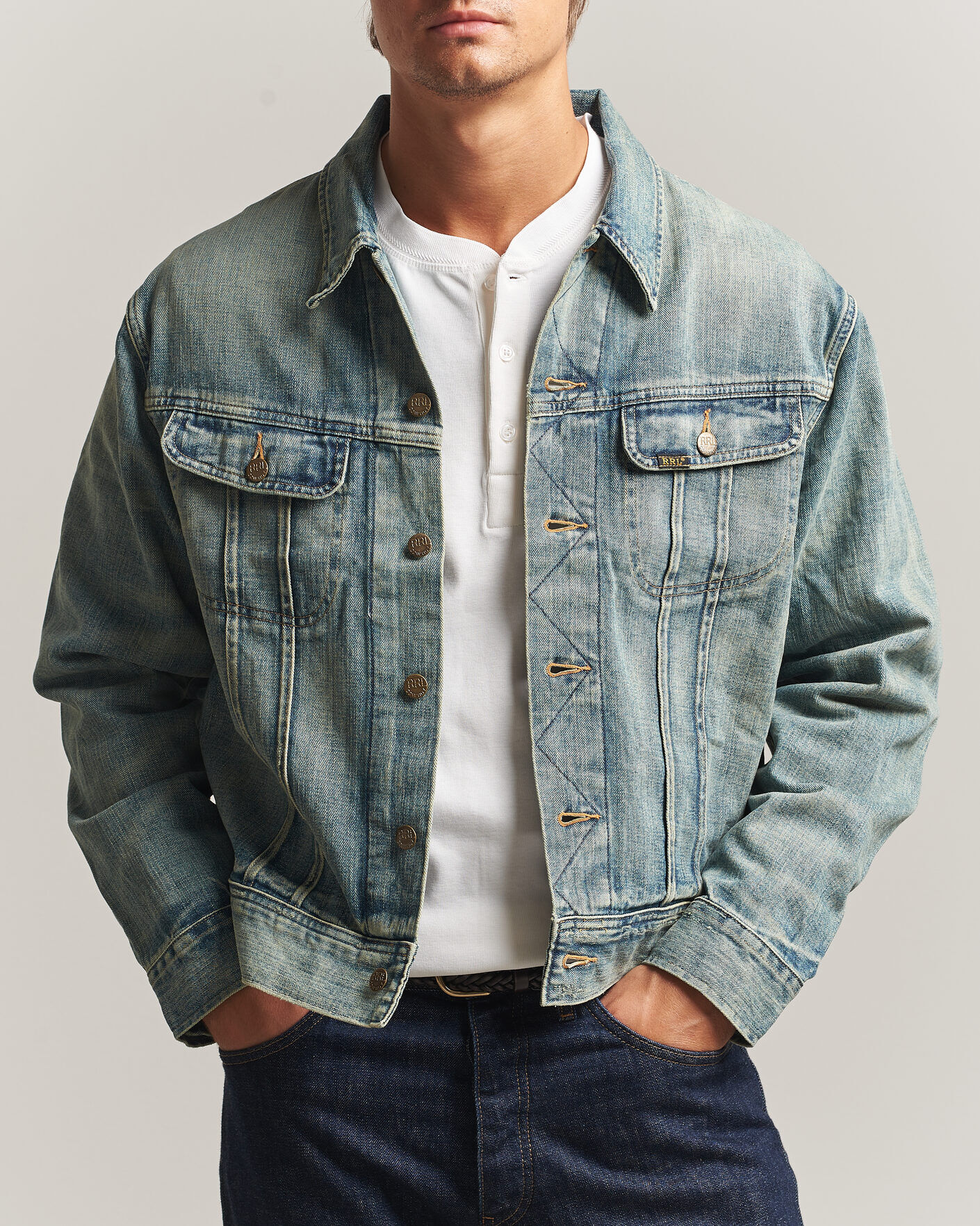 RRL Lot 271 Denim Jacket Leeland Wash men L Blå