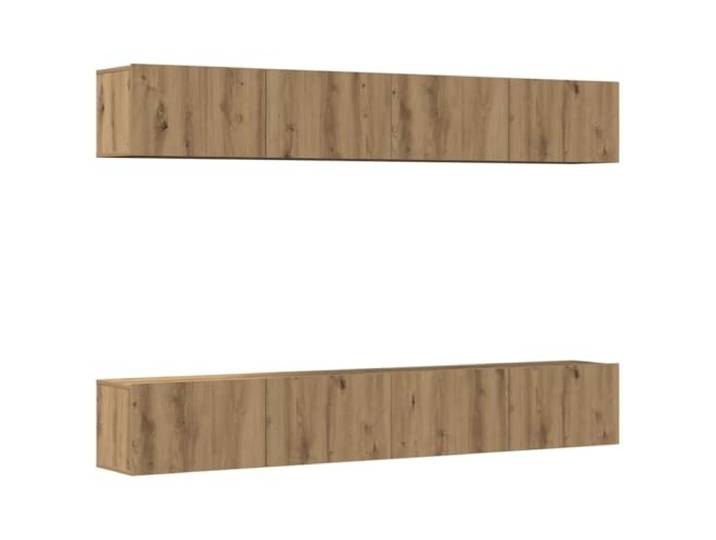 LKJephalotrop 4er Set TV Schrank Wandmontage Artisan Eiche 100x30x30cm Platzsparendes Wand-Lowboard Set für Wohnzimmer & Schlafzimmer aus robustem Holzwerkstoff mit Klappen und Ablagefläche.