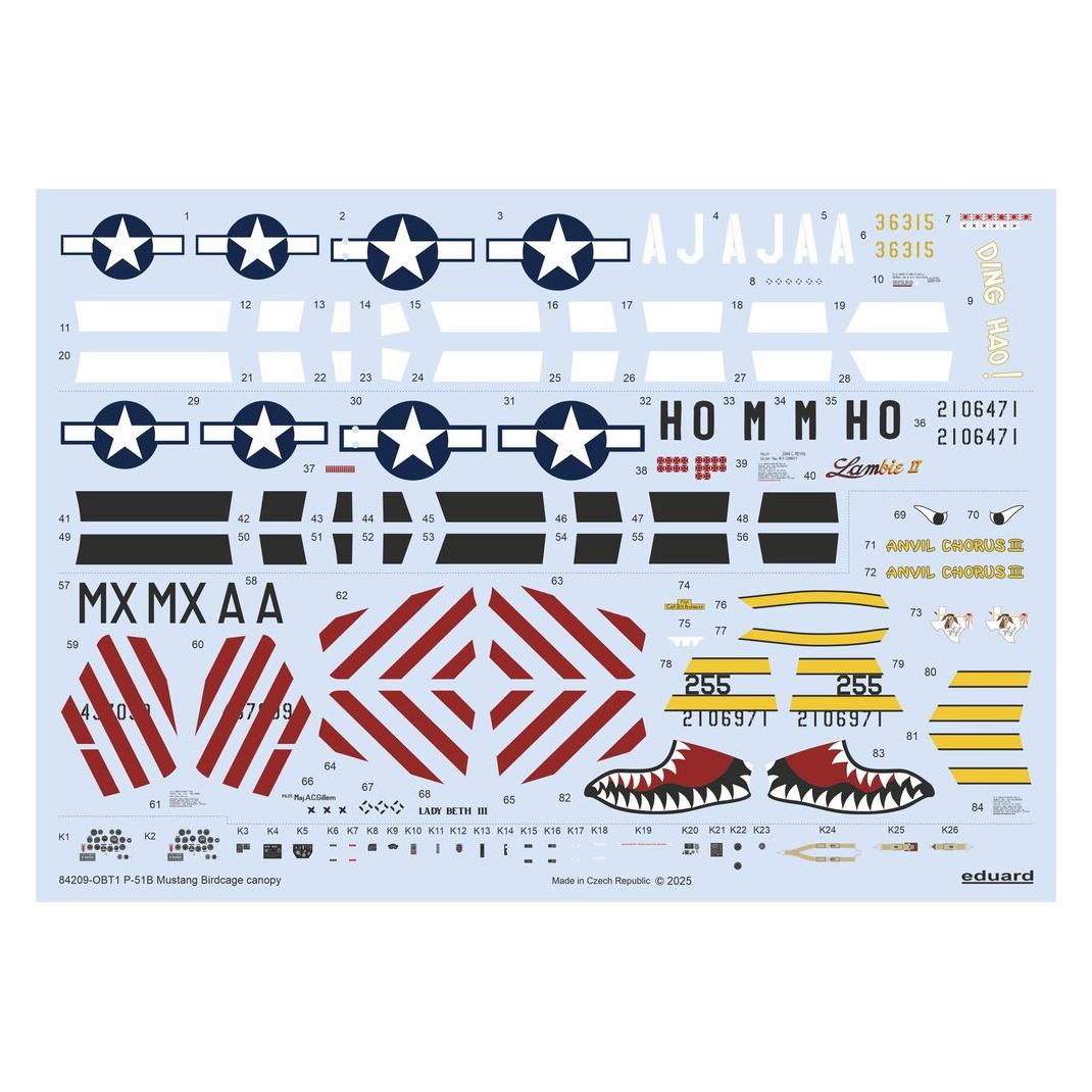 Eduard P-51B/C Mustang Birdcage canopy (84209)