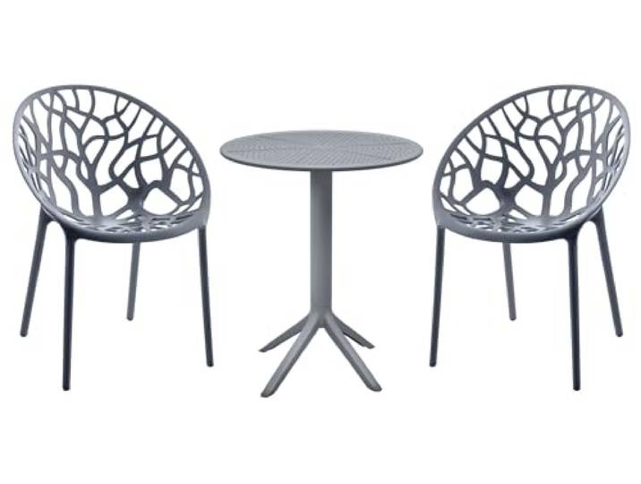 CLP Sitzgruppe Set, moderner Stil, hochwertiges Gestell schwarz, ideal für Esszimmer, Wohnküche, Serie Hoscana Farbe anthrazit