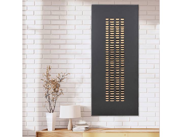 Wandrelief Torus Typ B Eisen, poliert Schwarz 50 x 120 x 3cm