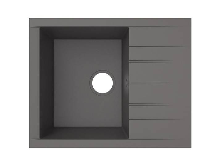 Evier résine 1 bac CUBE 62 x 50 cm gris
