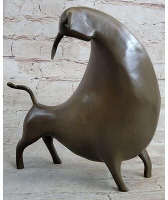 Bronzhaus Abstract Bull Limited Edition Signed Original Williams Bronze Sculpture Figurine
