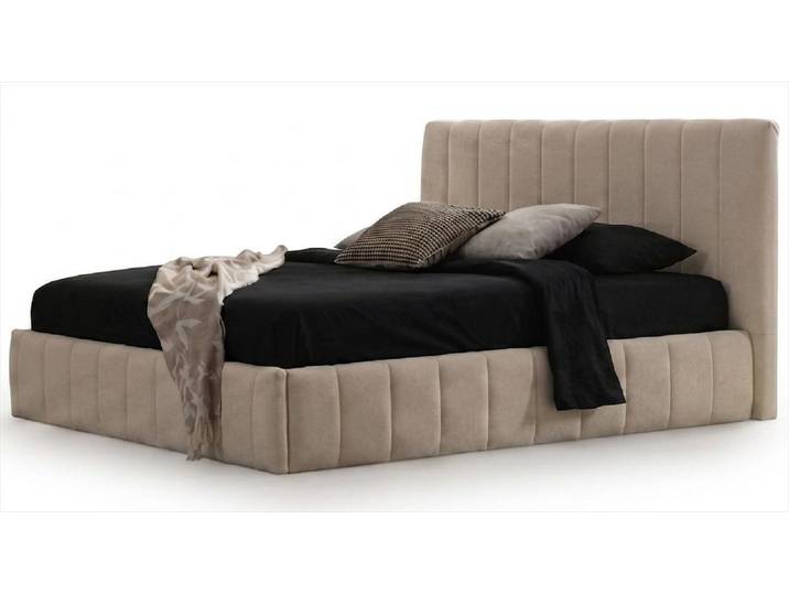 JVmoebel Polsterbett Polsterbett Beige Modern Stoffbett Schlafzimmer Design Komfort, Made in Europa