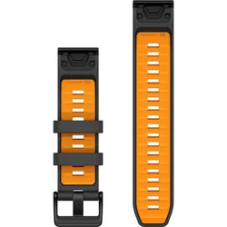 Garmin Ersatzarmband QuickFit (22 mm, Silikon), Uhrenarmband, Orange, Grau