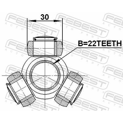 FEBEST Tripodestern, Antriebswelle 2116-CAK für Ford