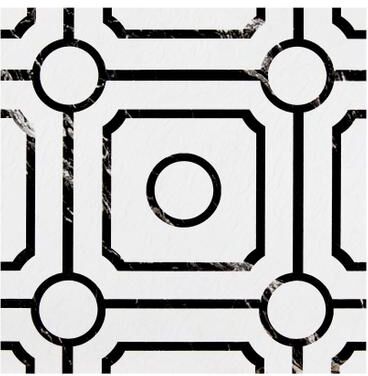Retro 12x12 Self Adhesive Vinyl Floor Tile - Carrera - 20 Tiles/20 sq. ft. by Achim Home Décor in Black White
