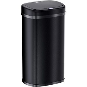Monzana Mülleimer 109906, Sensor, schwarz, aus Edelstahl, 50 Liter