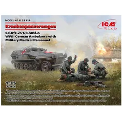 ICM 'Krankenpanzerwagen' Sd.Kfz.251/8 Ausf.A, WWII German Ambulance with Military Medical Personnel