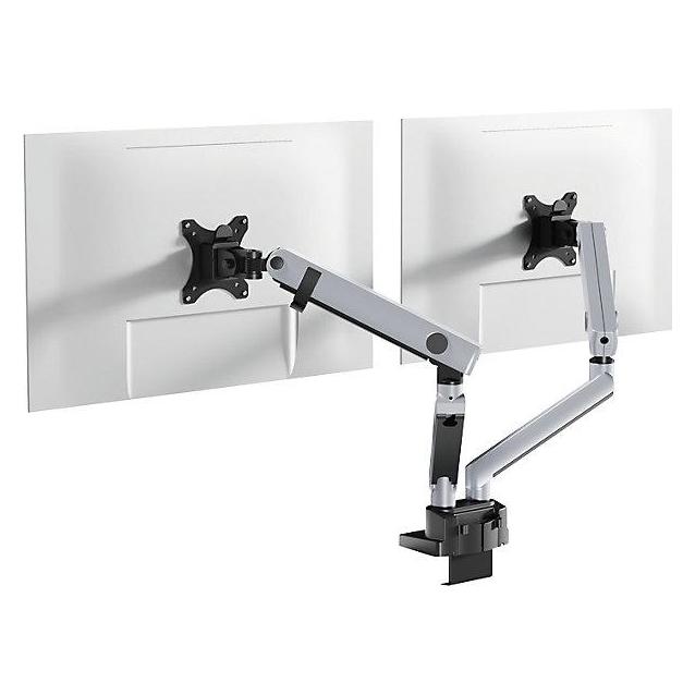 Durable Monitorhalt. SELECT PLUS m Arm f 2 Mon. Tischb. Sil. (Tisch, 32", 8 kg) (509723)