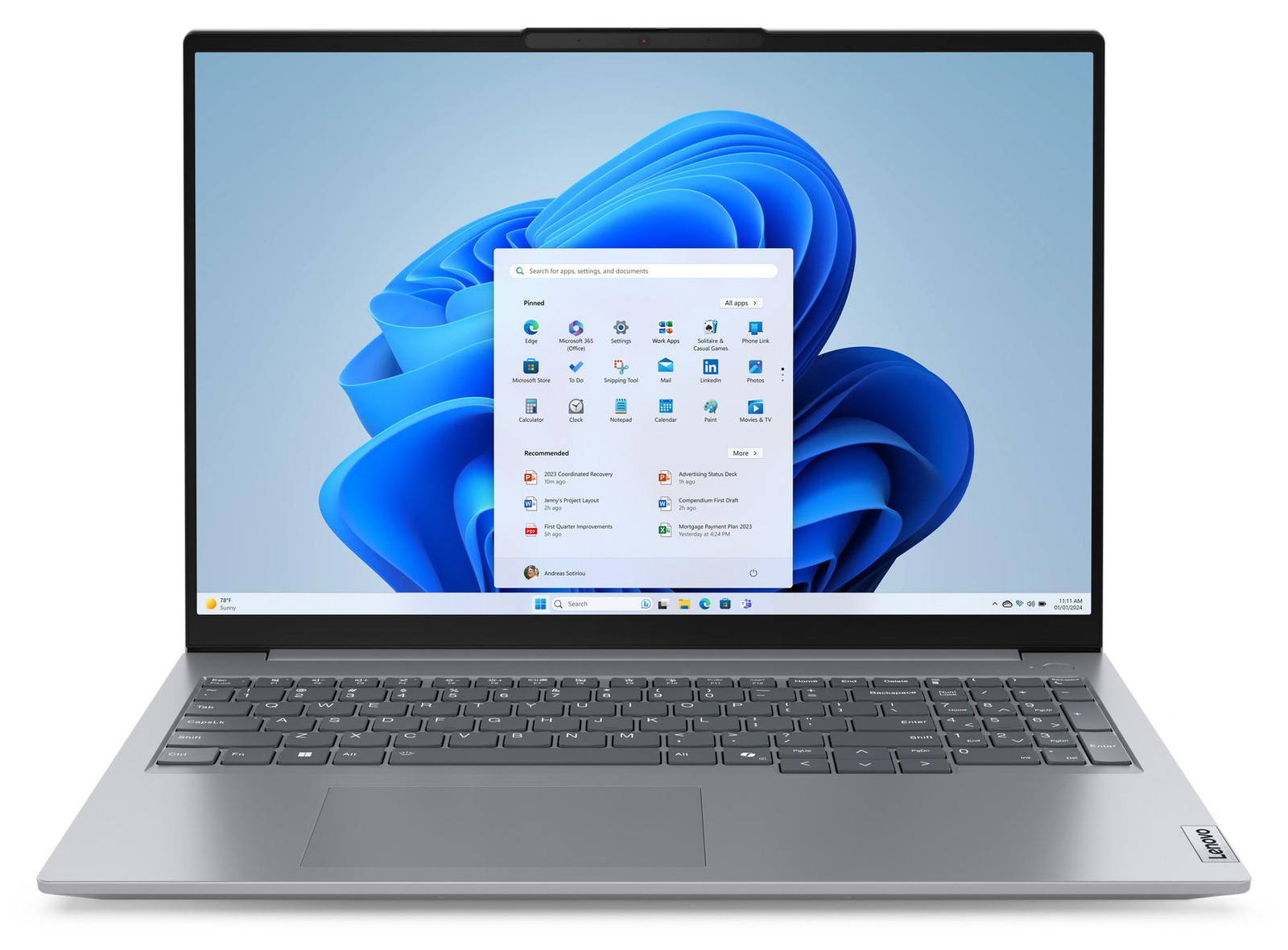 Lenovo ThinkBook 16 G7 ARP Laptop met AMD Ryzen 5, 40,6 cm (16 inch), 8 GB, 256 GB