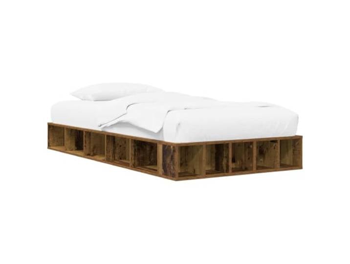 PUGYNBK Bettgestell mit Stauraum aus Altholz Integrierte Fächer, fester Lattenboden, minimalistisches Design, einfache Wartung