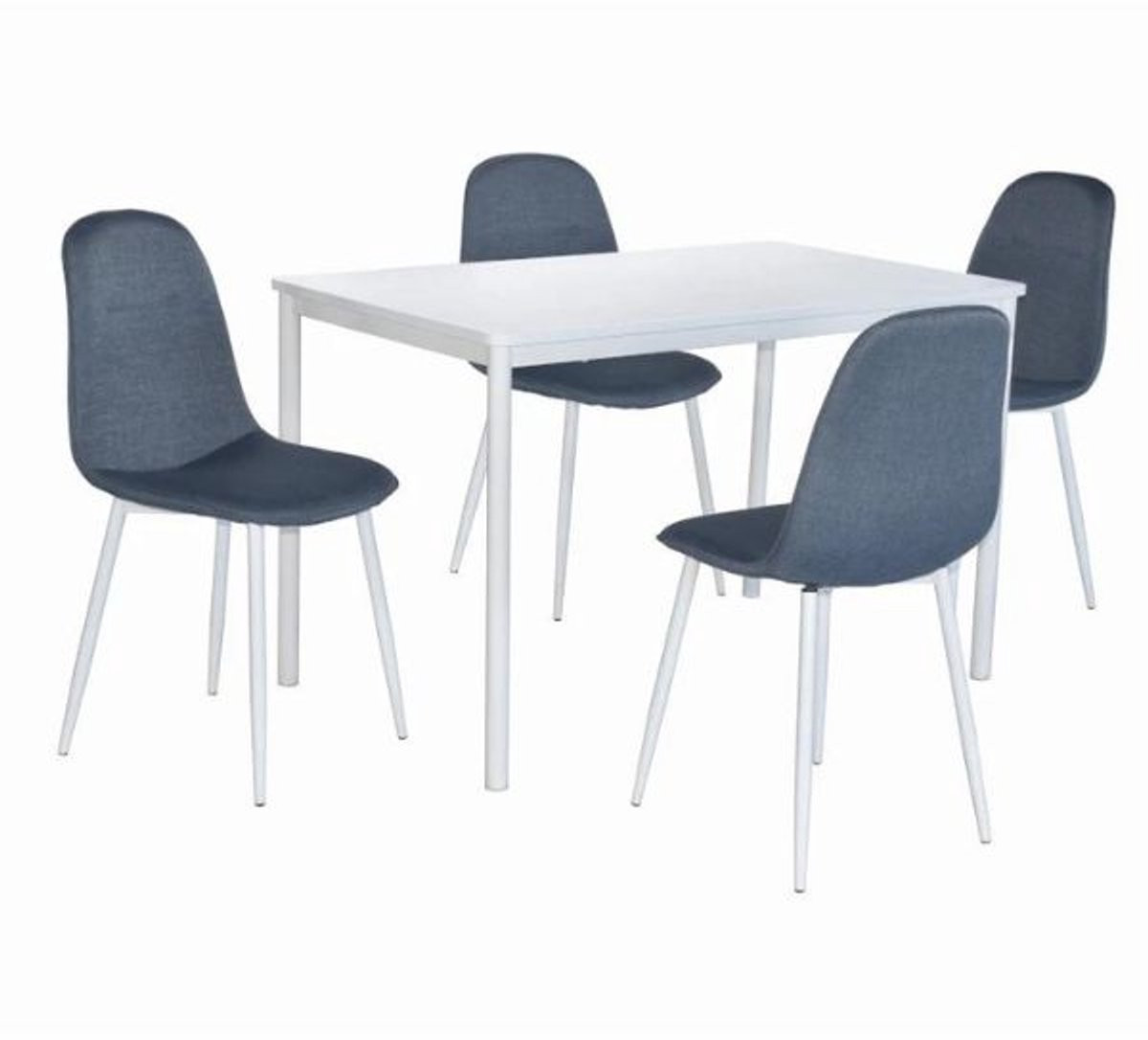 Poldimar Tafelset Catania met eettafel en vier stoelen, Wit-blauw