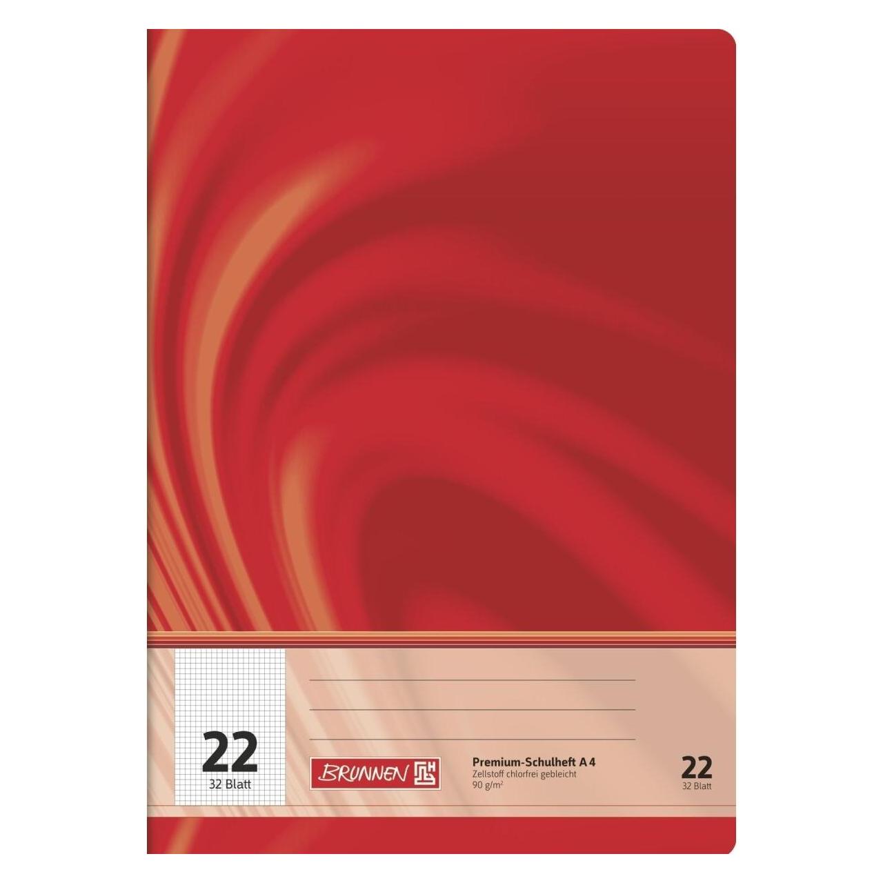 Brunnen Schulheft Vivendi Lineatur 22 kariert DIN A4 ohne Rand, 32 Blatt (A4, Kariert) (10-4442202)
