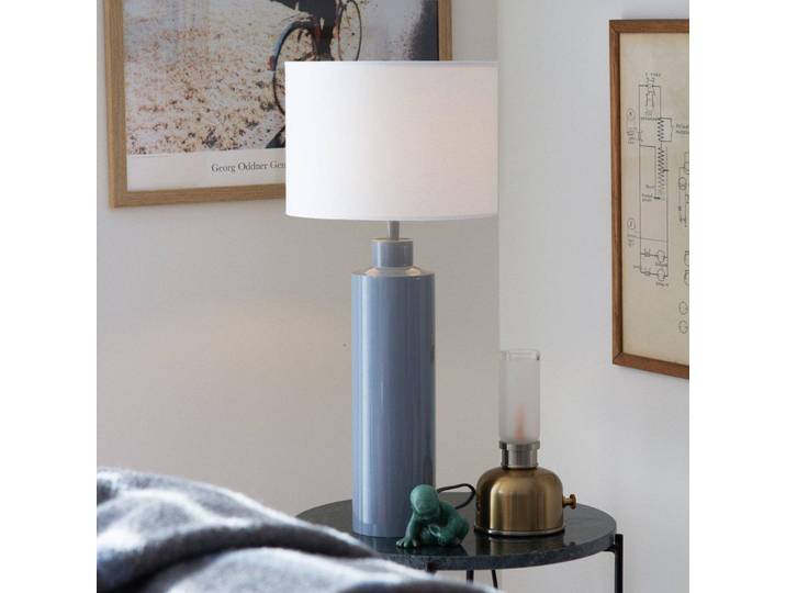 PR Home Fensterbank Tischlampe Solo, blau, für Wohn- / Esszimmer, Textil / Stoff / Seide, Modern, Tischlampe