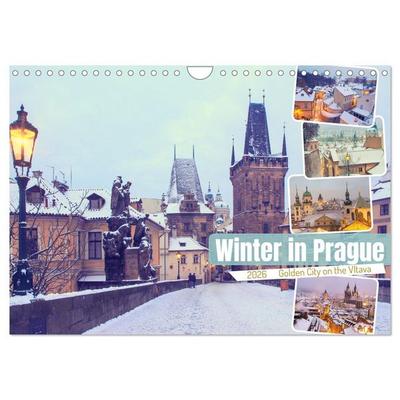 Winter in Prague (Wall Calendar 2026 DIN A4 landscape), CALVENDO 12 Month Wall Calendar