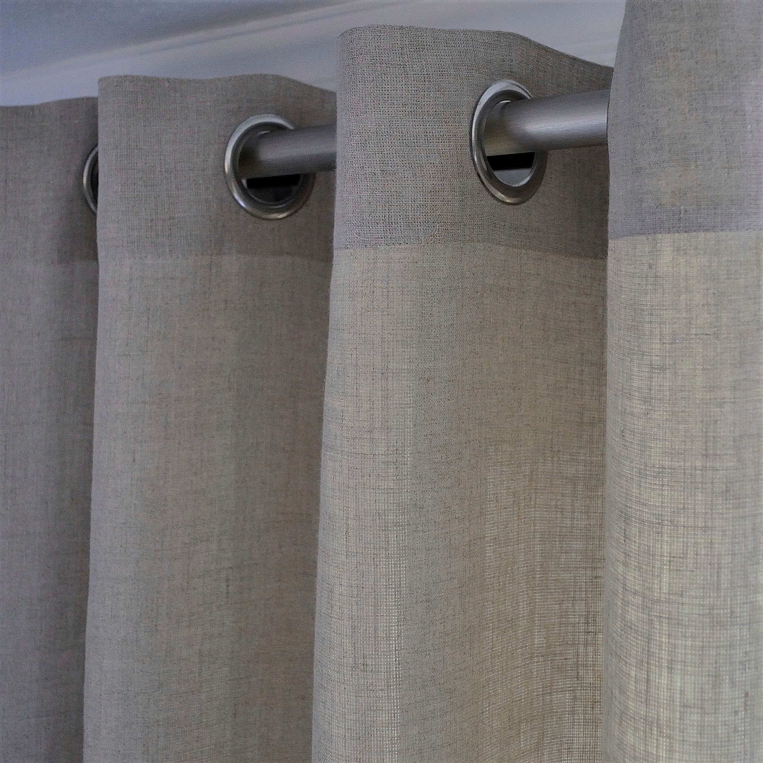 Vorhang KUTTI "Metis Leinen" Gr. 1, beige (natur), B:140cm H:145cm, Leinen, Gardinen, Vorhang, blickdicht, natürliche Leinen-Gardine, einfarbig, pflegeleicht, Basic natur 145cm, Ösen, 140cm