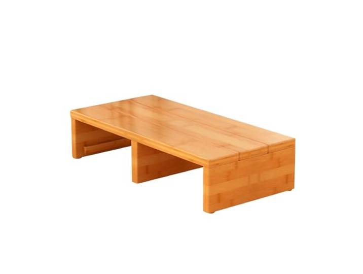 MBBTAG Bambus Step Hocker für Erwachsene, fußbank Holz, Robust und langlebig, tritthocker Erwachsene, Mit Rutschfester Unterseite, treppenstufen Holz, Schlafzimmer, Garten, Küche(60x30x11cm)