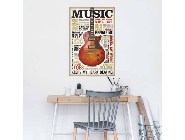 Poster La musique est une passion Papier Marron 61 x 92 x 0cm
