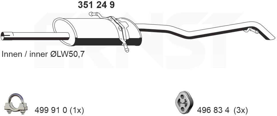Ernst Endschalldämpfer 351249 Für Mercedes