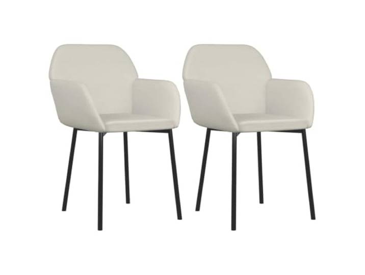 LMTYOENFG Esszimmerstühle 2er Set Creme Samt Polsterstuhl Metall Ergonomische Armlehnen und weiche Schaumstoff-Polsterung bieten Komfort für Wohnzimmer oder Küche.