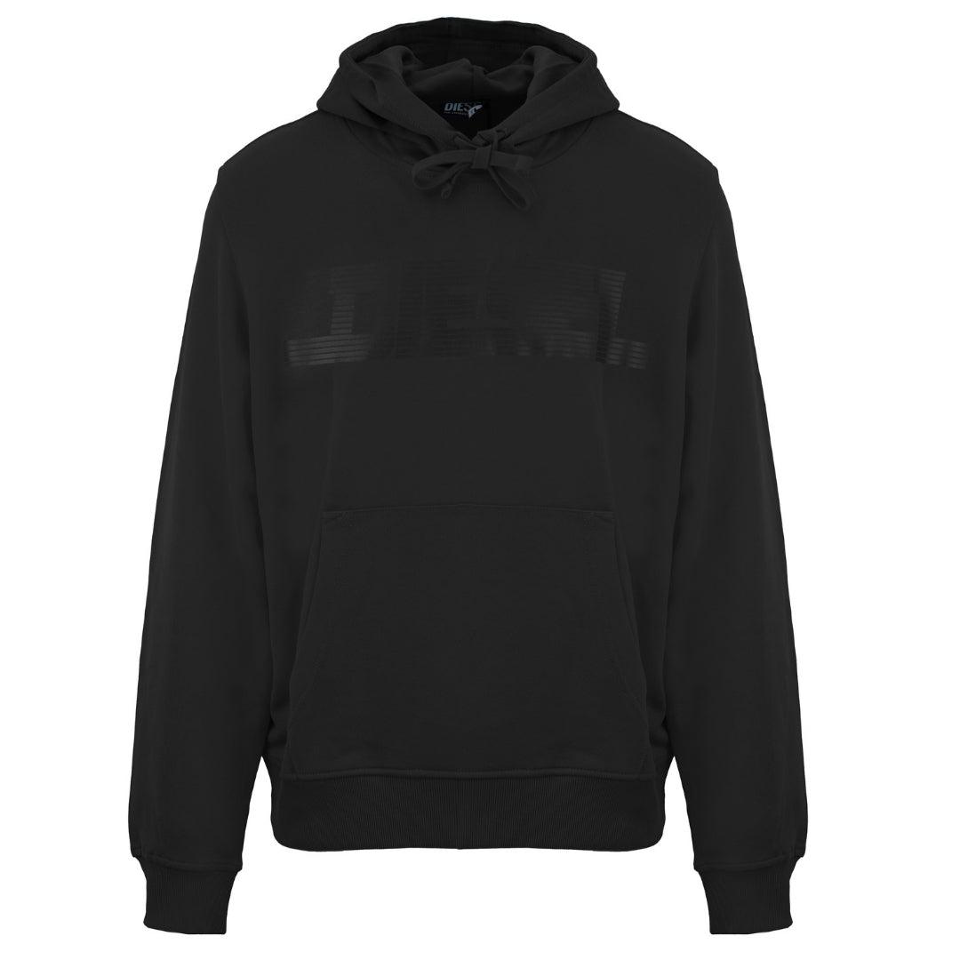 Diesel - Kapuzenpullover „black Caviar" Mit Einfarbigem Logo