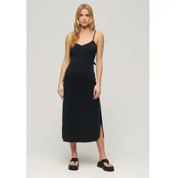 Superdry für Damen. W8011419A Schwarzes Strickkleid mit offenem Rücken (M), Lässig, Viskose, Modal, Ärmellos / Hosenträger