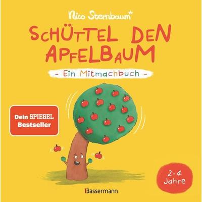 Schüttel den Apfelbaum - Ein Mitmachbuch. Für Kinder von 2 bis 4 Jahren. Schaukeln, schütteln, pusten, klopfen und sehen was passiert., Gebundene