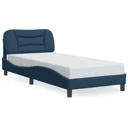 vidaXL Bettgestell mit LED Blau 90x200 cm Stoff