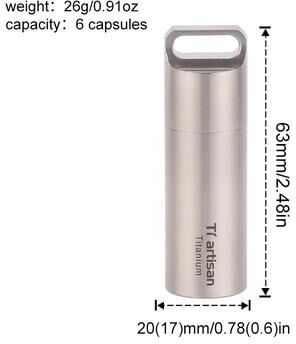 Uplifted Goods Titanium Waterproof Mini Pill Bottle For EDC Home And Outdoors polished L