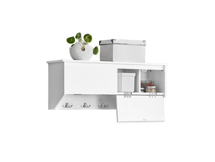 SoBuy Wandgarderobe Weiß, 78x30x20 cm, Garderobe, Garderobenpaneele, Wandgarderobe