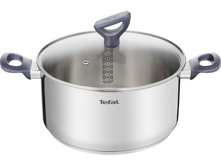 Tefal Daily Cook Steelpan 24 cm – 4.5 Liter – Met Deksel – Roestvrij Staal – Geschikt voor Inductie – Vaatwasserbestendig – Zilver