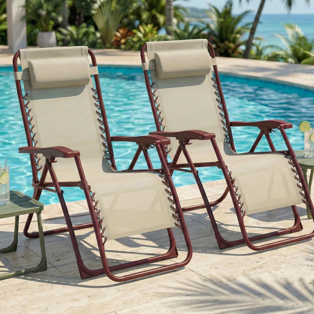 Casabel Opvouwbare zero-gravity stoel, terracotta
