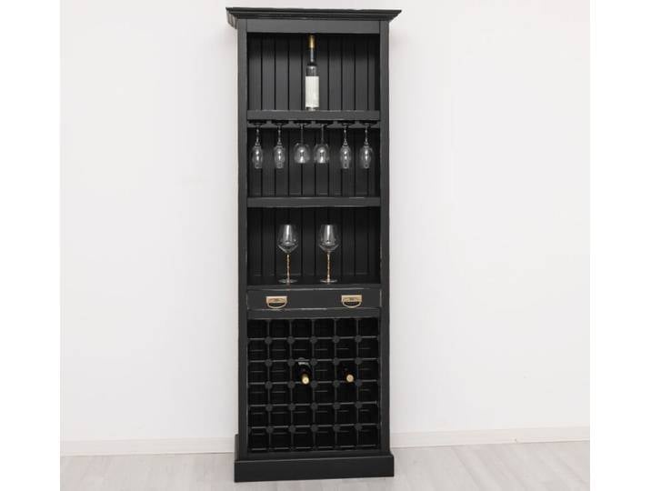 Weinregal im Landhausstil schwarz Antik Look