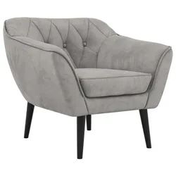 SESSEL PIRS - Hellgrau Velvet - Schwarze Beine