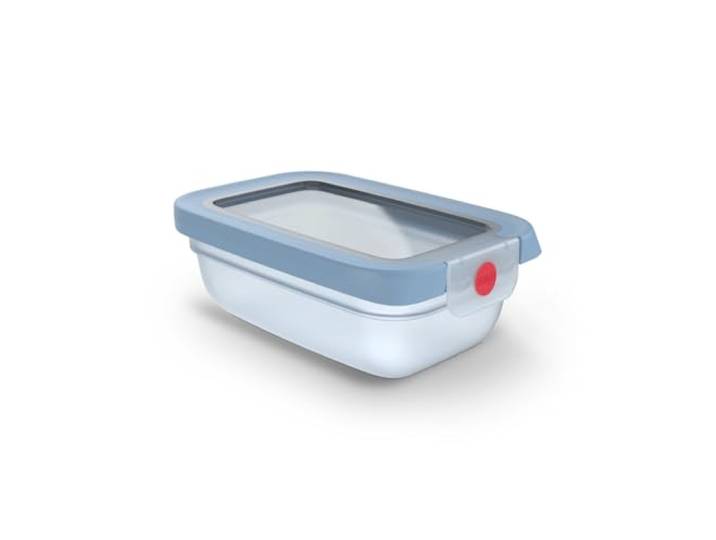 EMSA oneClick Frischhaltedose, verschlossen mit nur 1 x Klick, Lebensmittel 2 x länger frisch, 100% dicht, Made in Germany, 0,5L, gefrier-, mikrowellen- und spülmaschinengeeignet, blau, N1210100