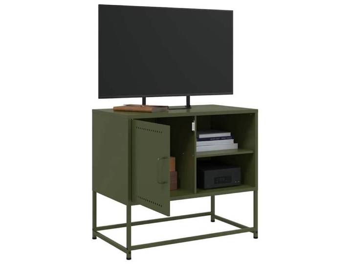 Cabinet TV - Vert - Meuble TV pour Télévision - 1 PC - vert olive 68x39x60 5 cm acier T1575