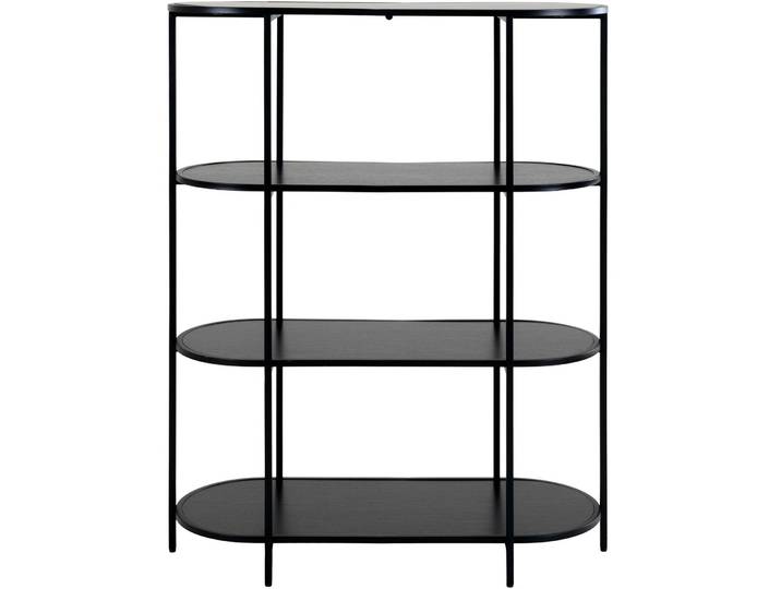 Regal Qantara schwarz Stahl, Holzwerkstoff B 85 T 36 cm