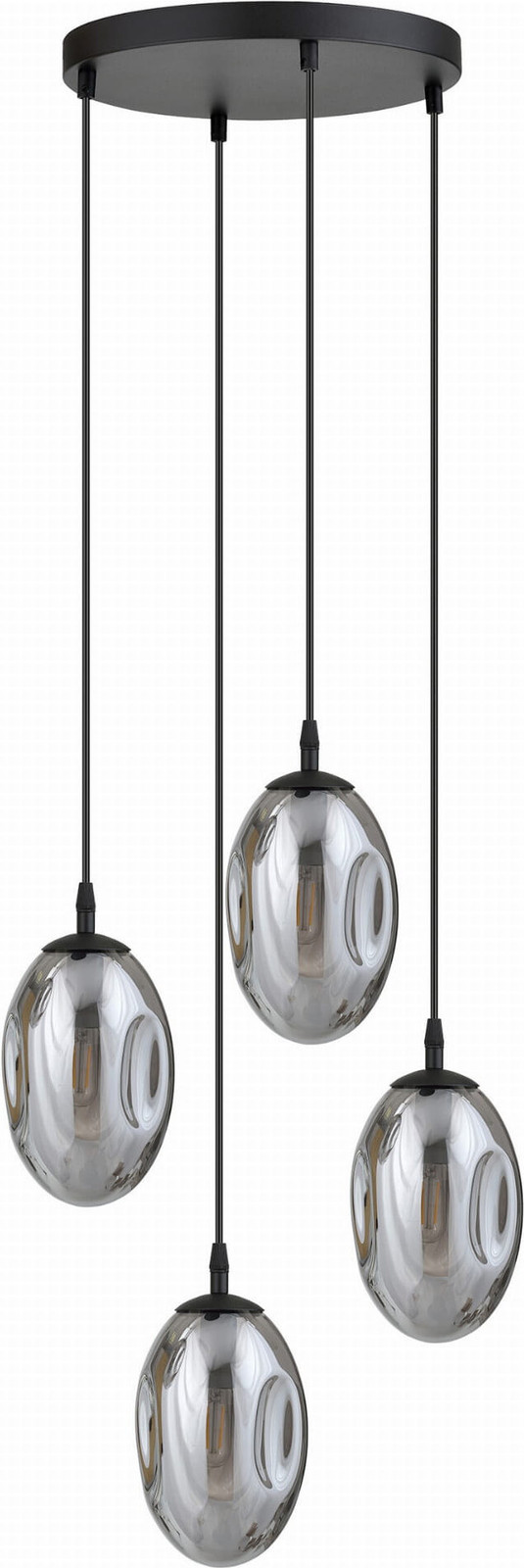 Emibig Lighting Hanglamp Astral 4xE14 10W Grijs model 1266/4PREM
