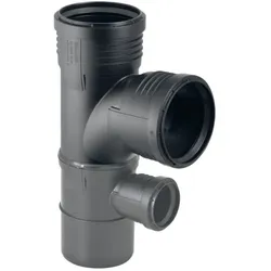 Geberit Silent PP Doppelabzweig 390456141 DN 90/90/50, 87,5Grad, schalloptimiert, Innenradius