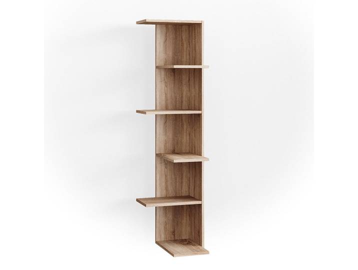 Vicco Eckregal Tera Sonoma 37 x 140.1 cm, Sonoma Eiche, 6 Fächer, Formgebogen, 37x140.1x37 cm, Wohnzimmer, Regale, Bücherregale