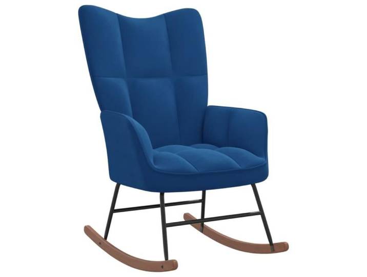 SALE 2024  Fauteuil Salon JMS - Chaise à bascule relaxation - Bleu Velours 9 85 Kg 6694