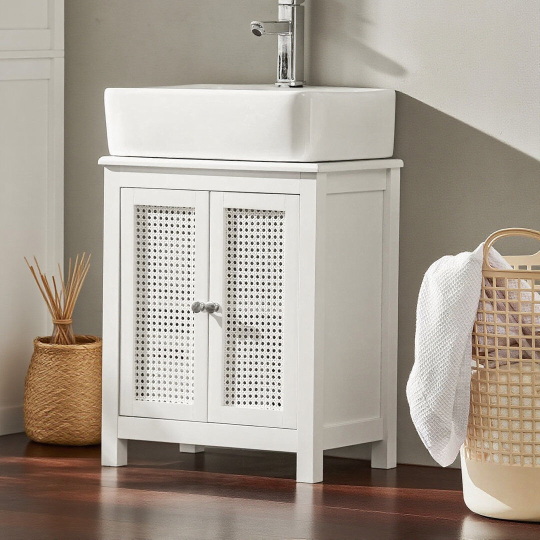 Marlow Home Co. Ebbe Mounting / Installation Required Under Sink Cabinet White 60cm H X 50cm W X 33cm D