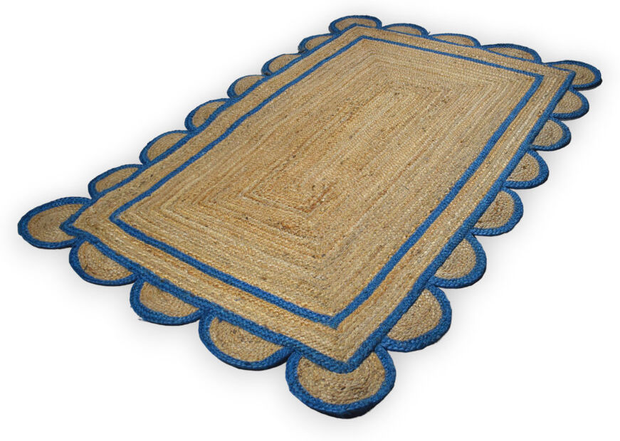 Bloomsbury Market Lorton Solid Colour Hand Woven Area Rug Brown/Blue Rectangle 120cm x 180cm