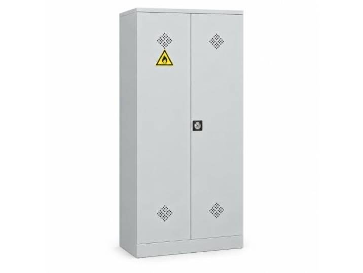 Schrank & Stuhl Gefahrstoffschrank Umweltschrank Stahl 195x91,6x42,2 cm Umweltschrank, Chemikalienschrank & Gefahrstofflager, 4 höhenverstellbare Wannenböden, Grau, 12,5l Auffangvolumen je Boden